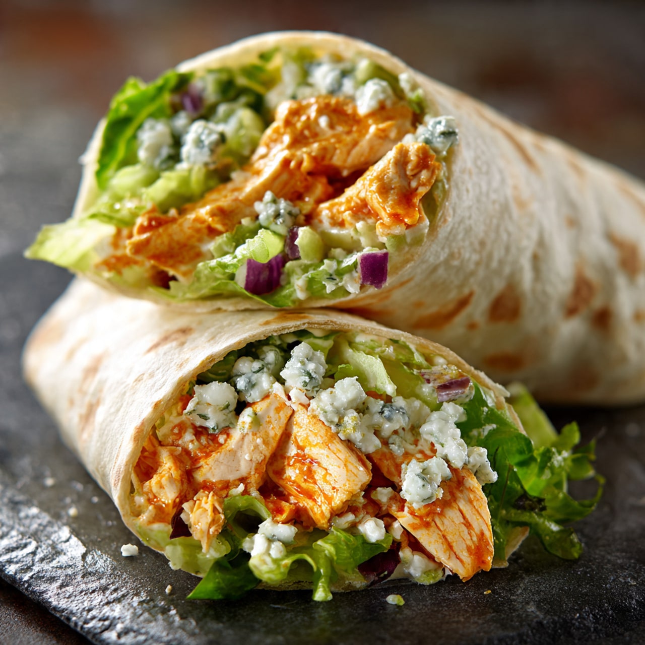 Greek Yogurt Buffalo Chicken Wrap