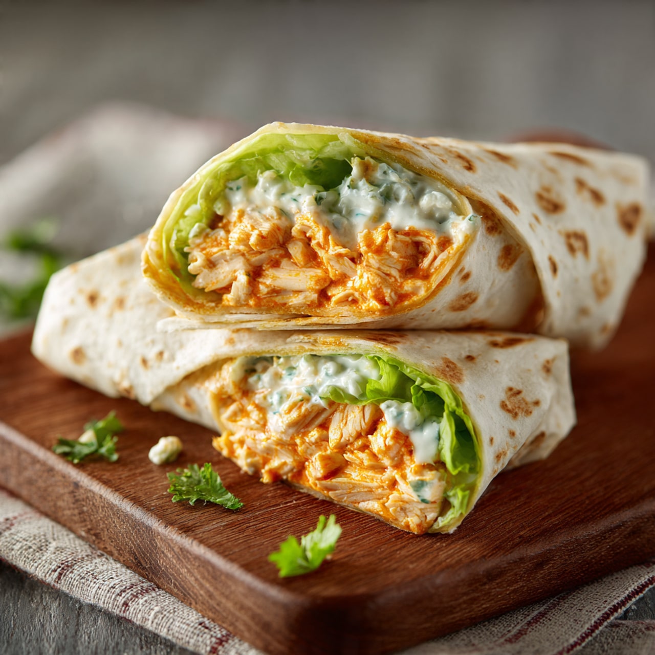 Greek Yogurt Buffalo Chicken Wrap