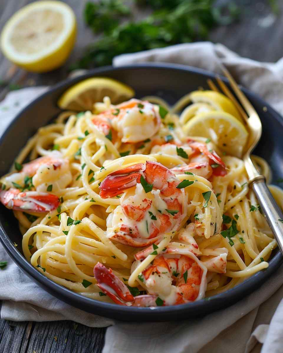 Creamy Lobster Pasta With Lemon Cream Sauce