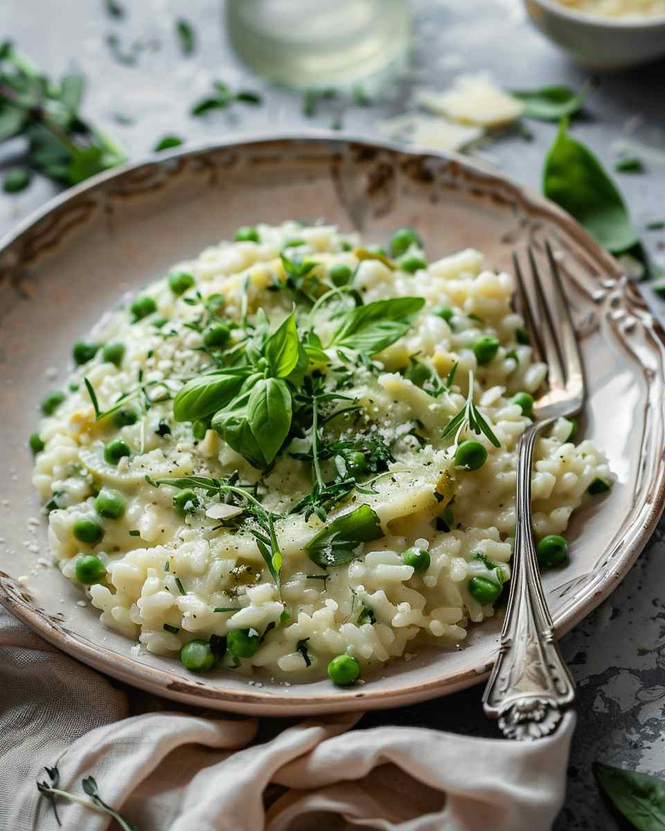 Creamy Spring Vegetable Risotto Recipe with Fresh Herbs