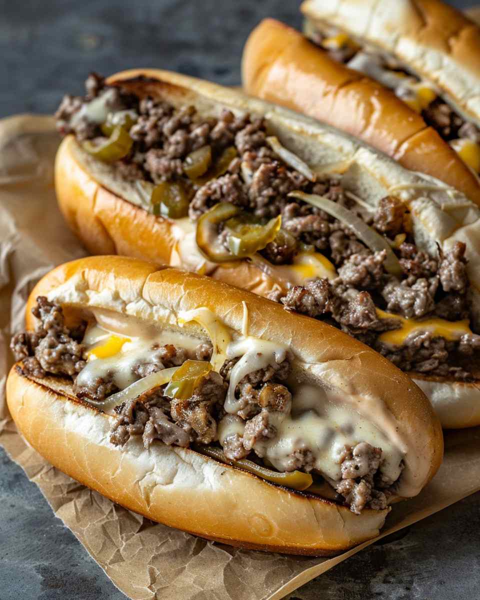 Ground Beef Philly Cheesesteaks For Lunch
