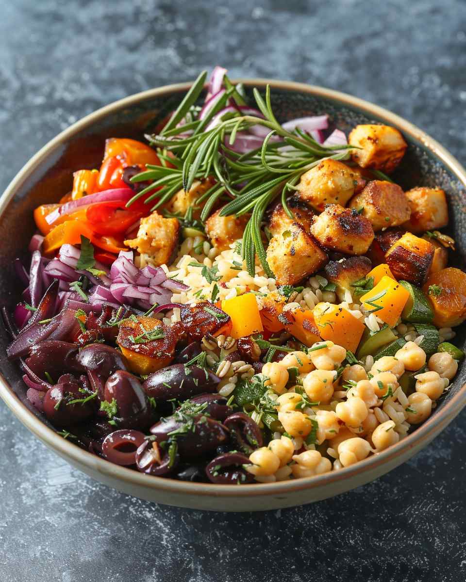 Mediterranean Roasted Veggie Bowl