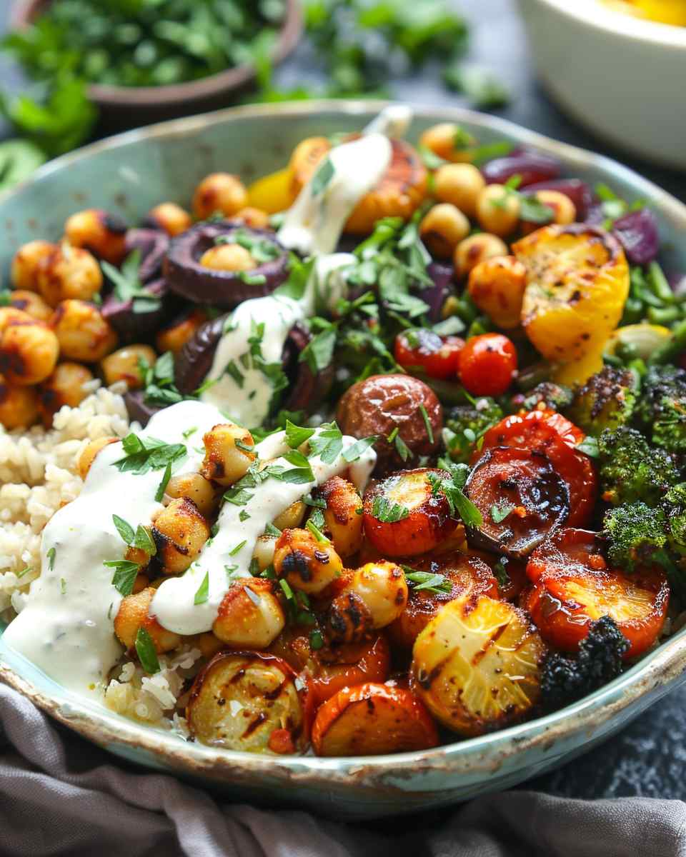 Mediterranean Roasted Veggie Bowl