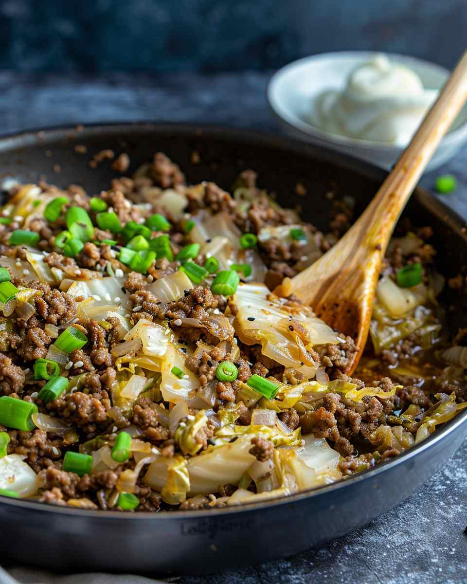Low Carb Mongolian Ground Beef Cabbage