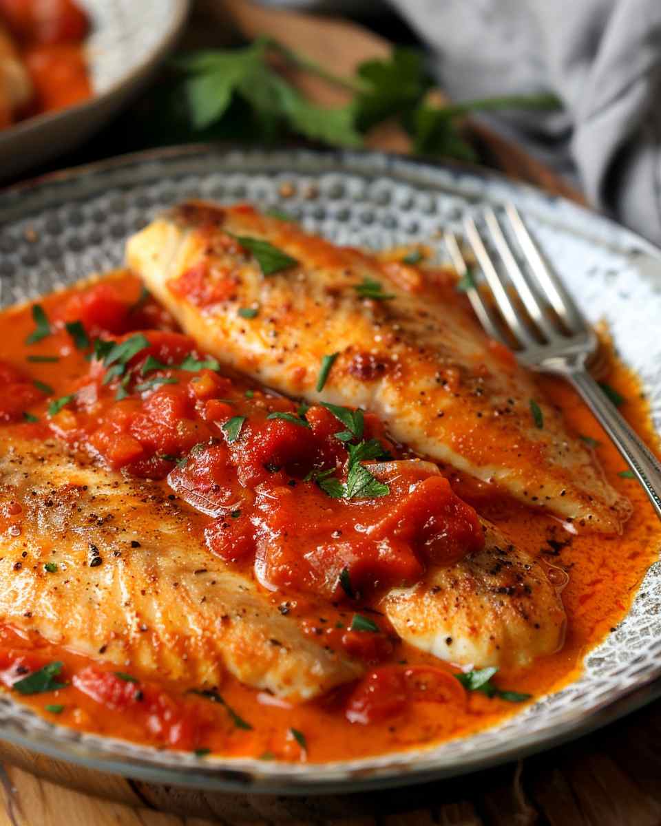 Quick Tilapia in Roasted Pepper Sauce