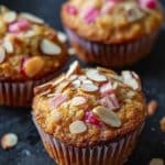Easy Rhubarb Almond Muffins
