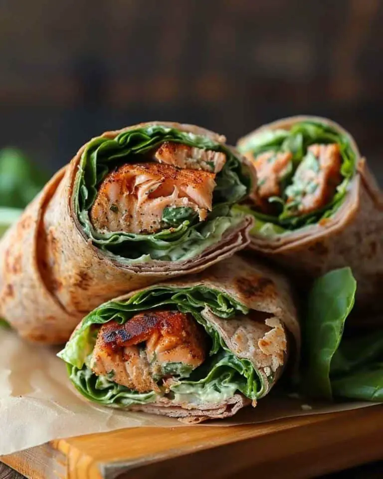 Blackened Salmon Caesar Wraps