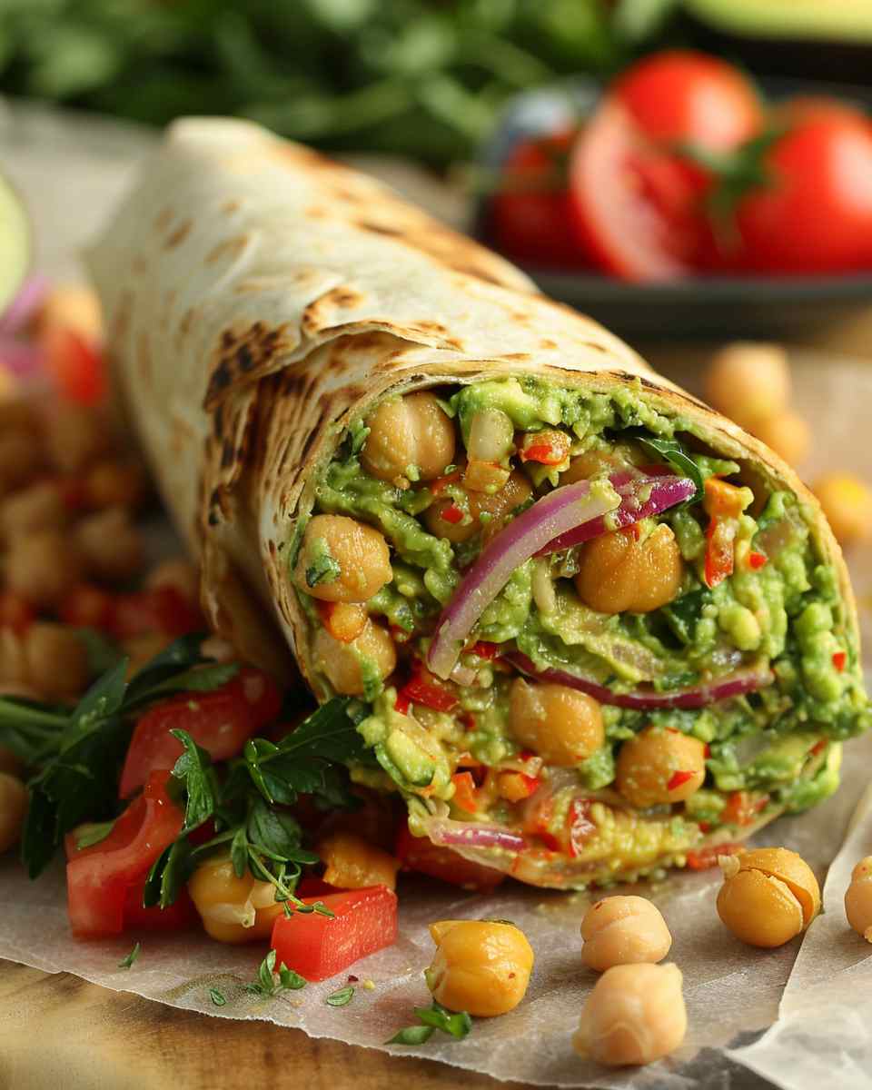 Chickpea and Avocado Wrap
