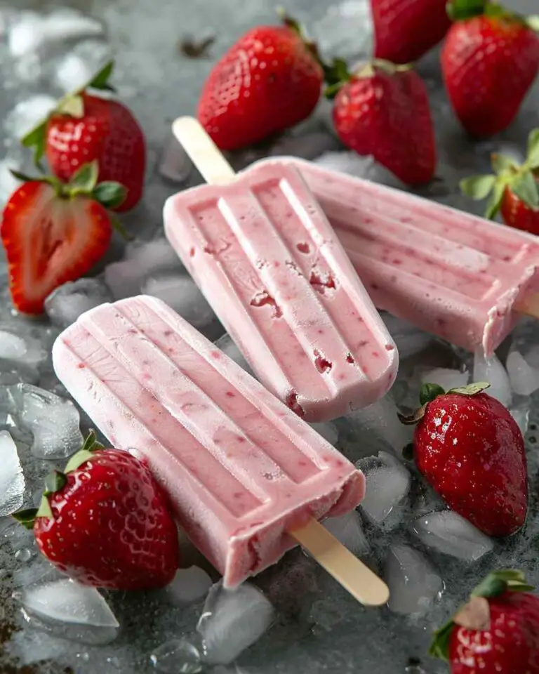 Strawberry Frozen Yogurt Ice Pops
