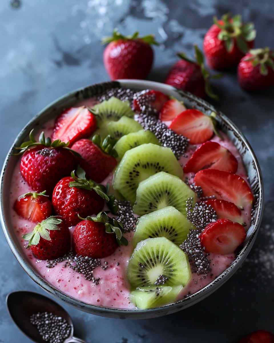 Strawberry Kiwi Smoothie Bowl 6 Strawberry Kiwi Smoothie Bowl