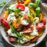 Tomato, Peach, and Burrata Salad