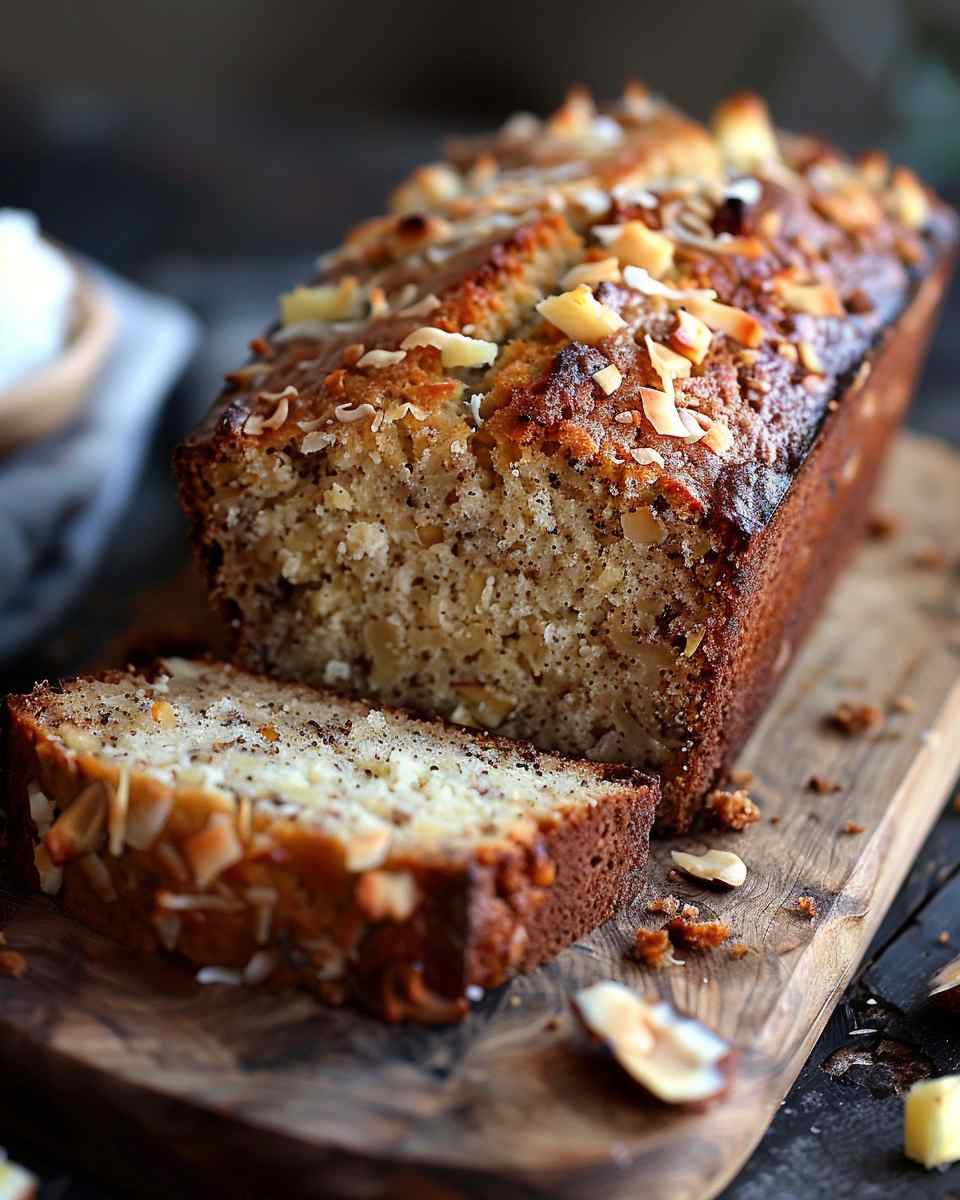 Hawaiian Banana Bread with Pineapple, Coconut & Macadamia Nuts