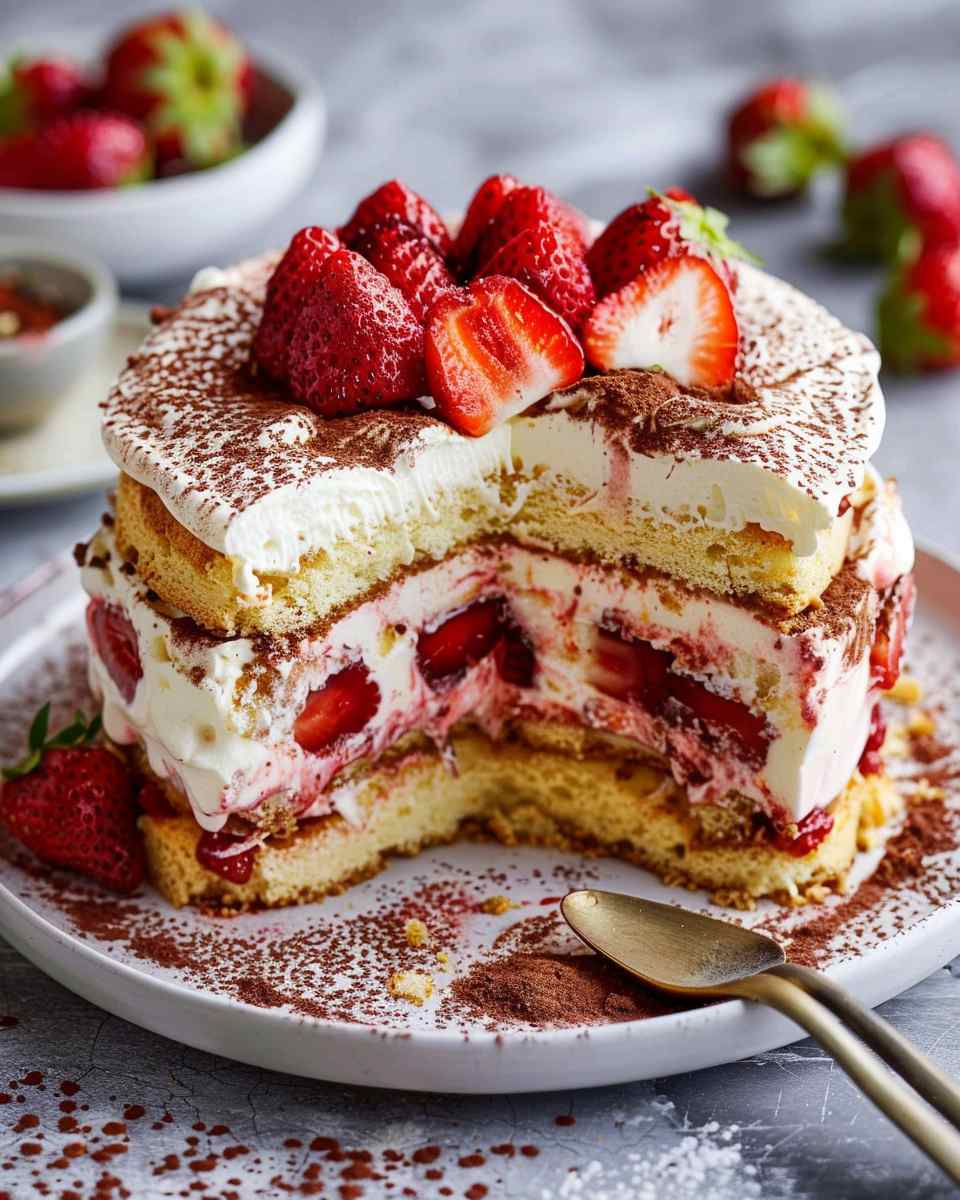 Strawberry Tiramisu For Summer 5 Strawberry Tiramisu For Summer