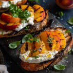 Burrata and Grilled Peach Crostini