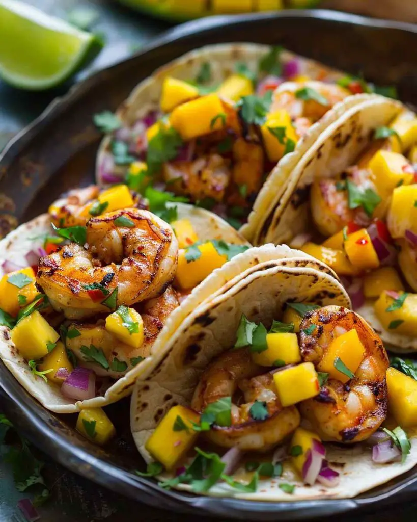 Chili Lime Shrimp Tacos with Mango Salsa