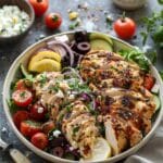 Greek Chicken Chopped Salad with Lemon Tahini Vinaigrette