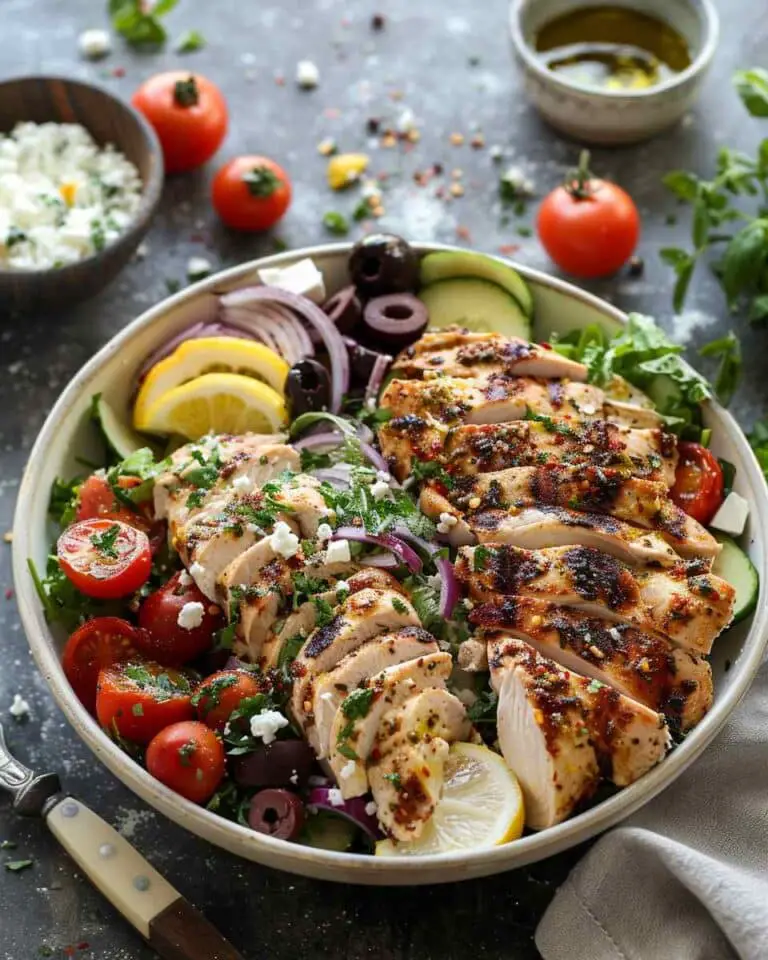 Greek Chicken Chopped Salad with Lemon Tahini Vinaigrette