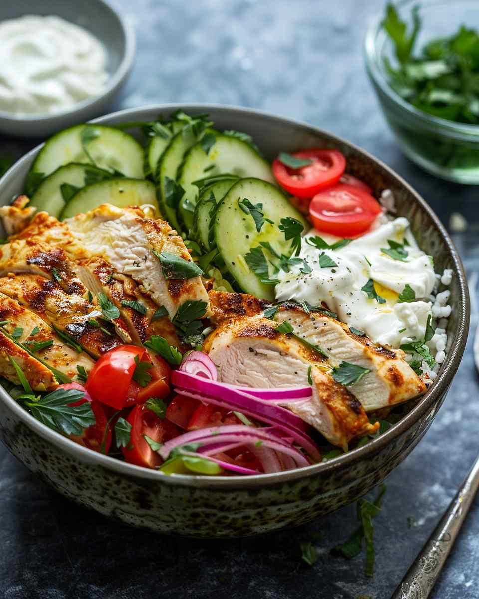Healthy Chicken Gyro Bowls 6 Healthy Chicken Gyro Bowls