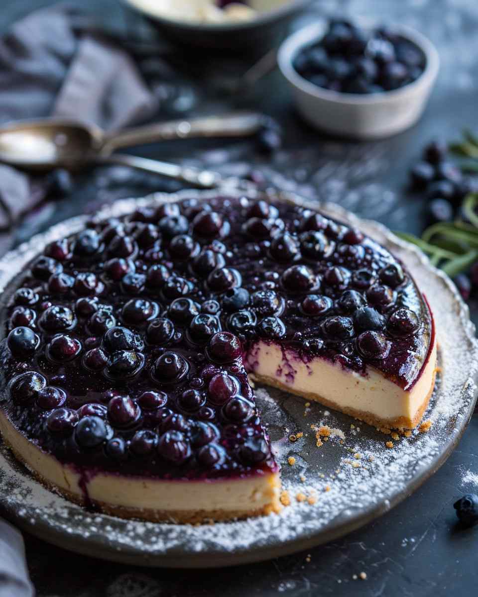 Simple Blueberry Basque Cheesecake 6 Simple Blueberry Basque Cheesecake