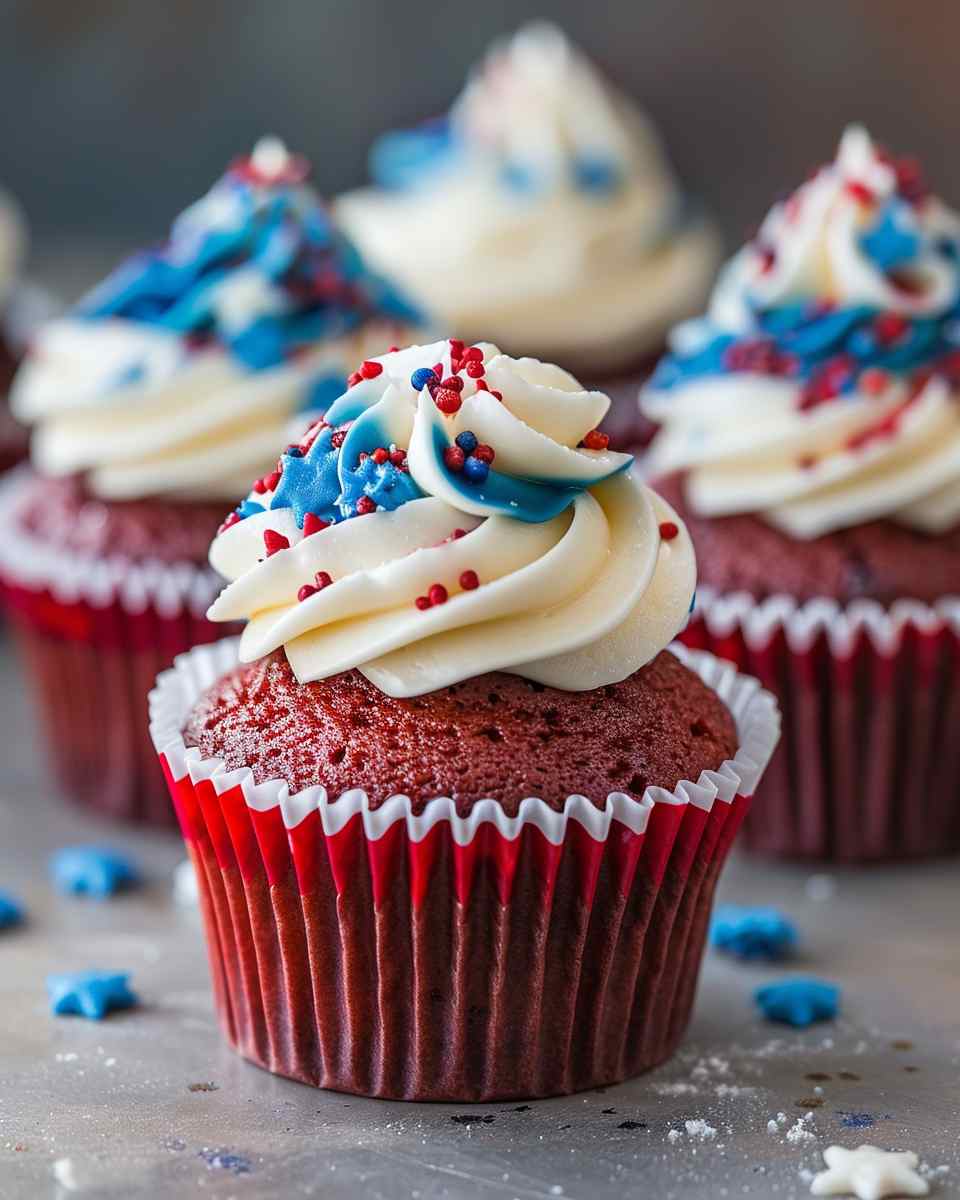 Red, White and Blue Cupcakes