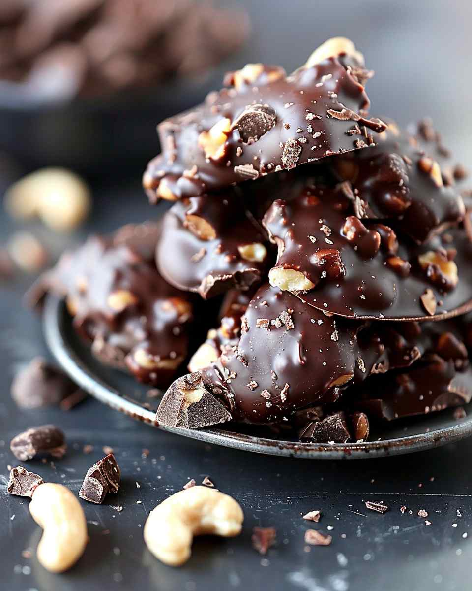 Dark Chocolate Cashew Clusters 6 Dark Chocolate Cashew Clusters