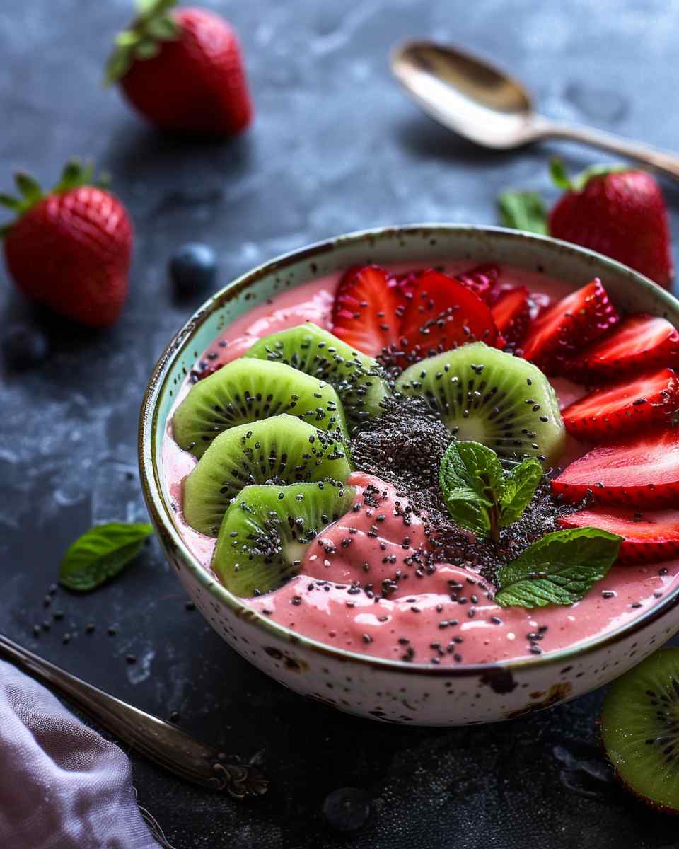 Strawberry Kiwi Smoothie Bowl 5 Strawberry Kiwi Smoothie Bowl