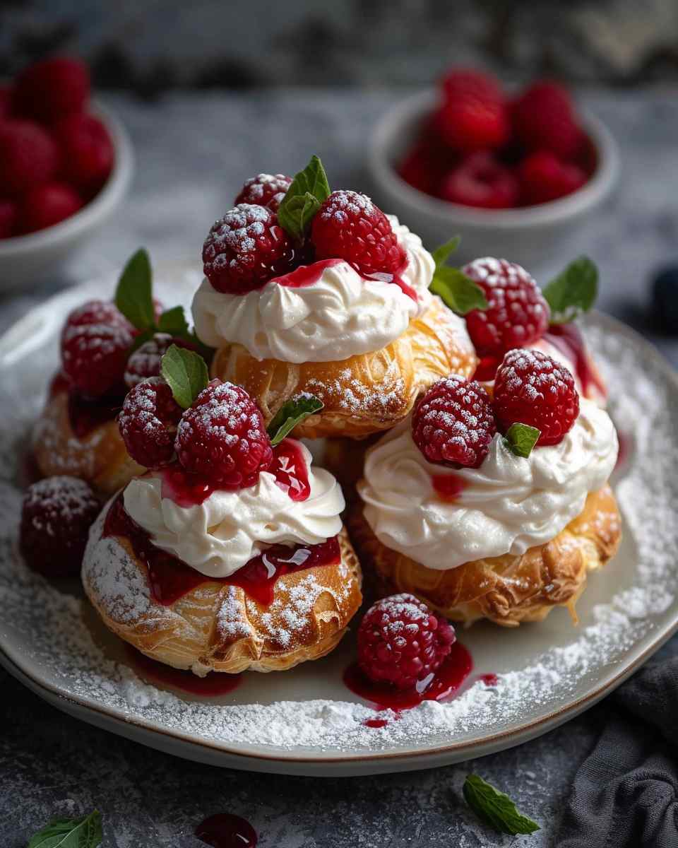 Berry-Glazed Cream Puffs 5 Berry-Glazed Cream Puffs