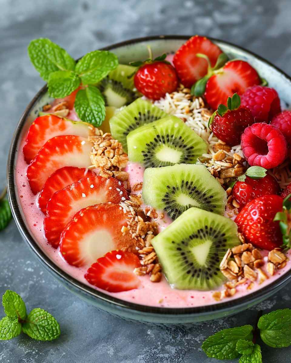 Strawberry Kiwi Smoothie Bowl 6 Strawberry Kiwi Smoothie Bowl