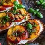 Grilled Peach Caprese Toast