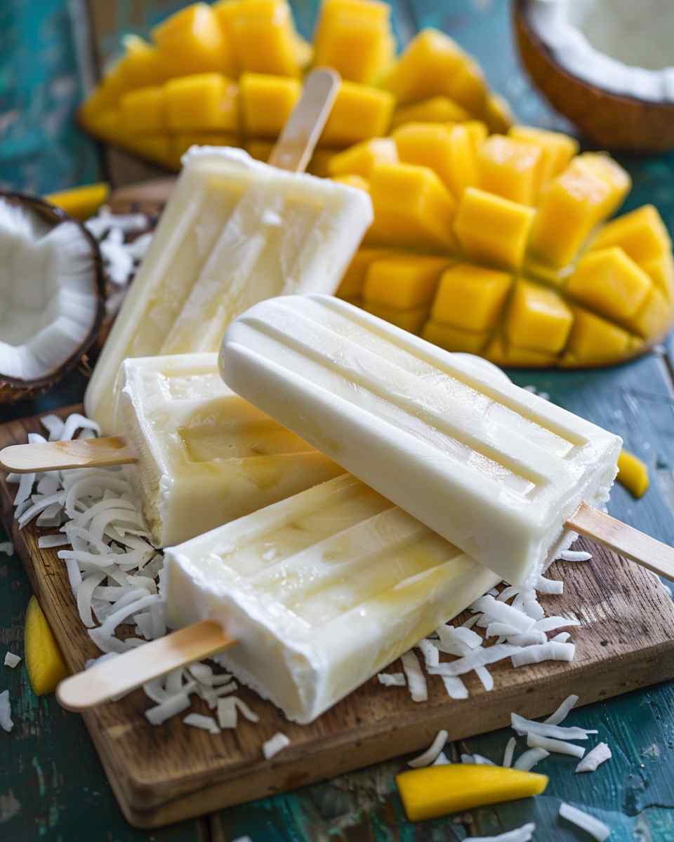 Coconut Mango Popsicles 6 Coconut Mango Popsicles