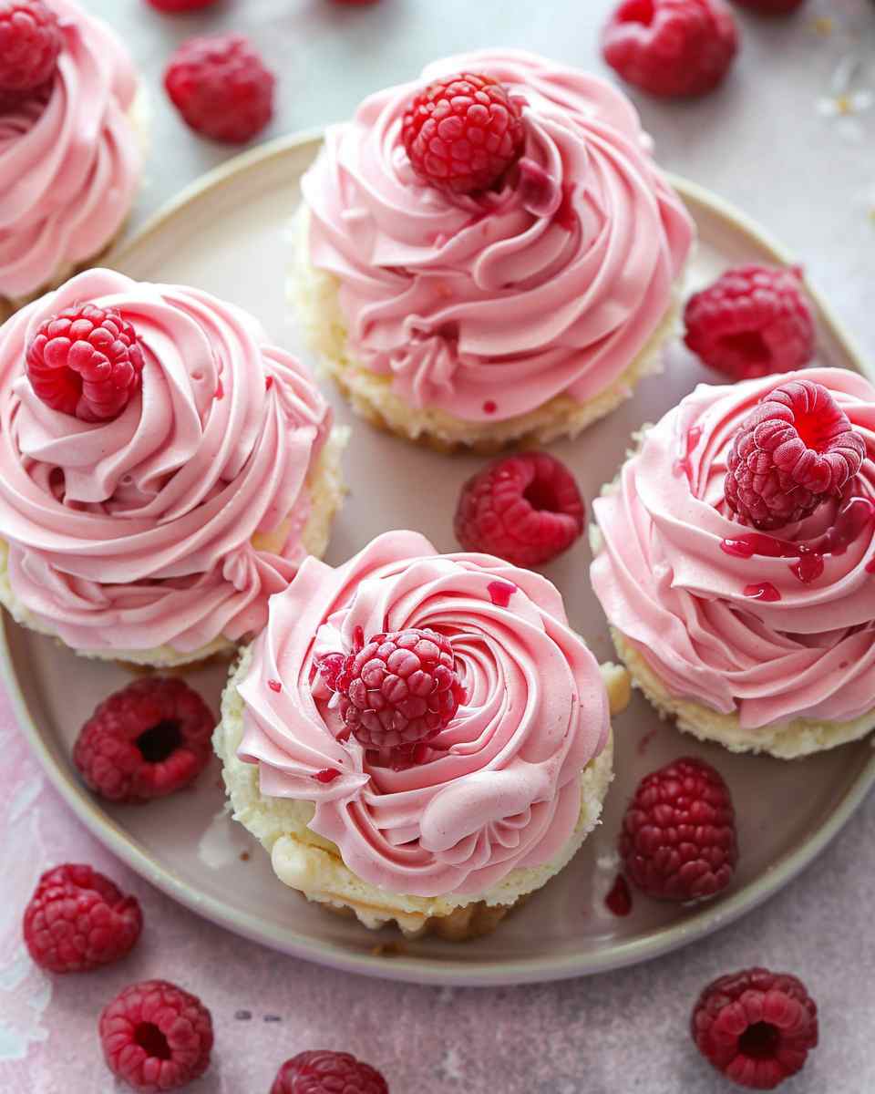 Easy Raspberry Rose Cheesecake Buns