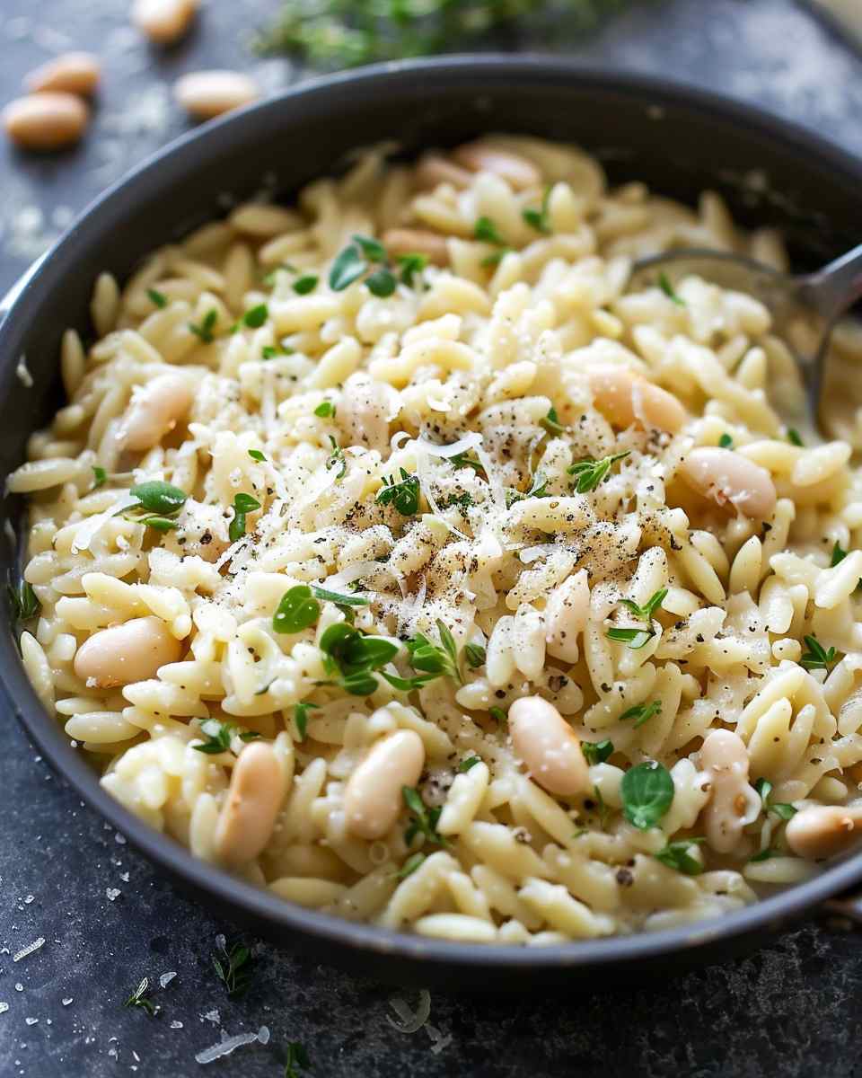Tuscan White Bean Parmesan Orzo 5 Tuscan White Bean Parmesan Orzo