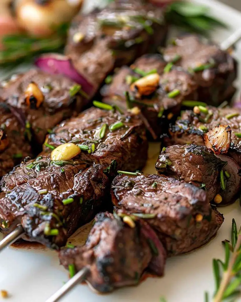Rosemary Garlic Steak Kebabs