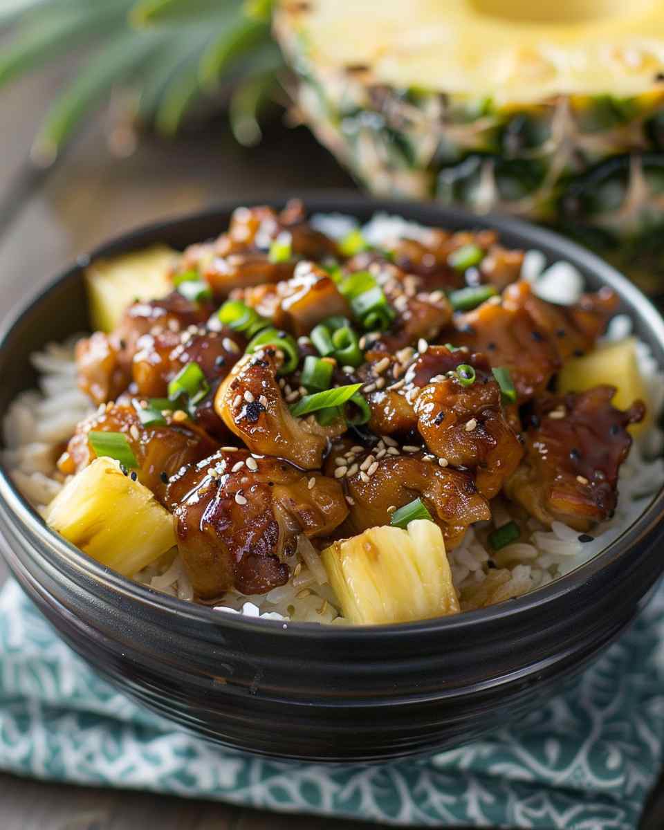 Teriyaki Chicken Pineapple Bowls