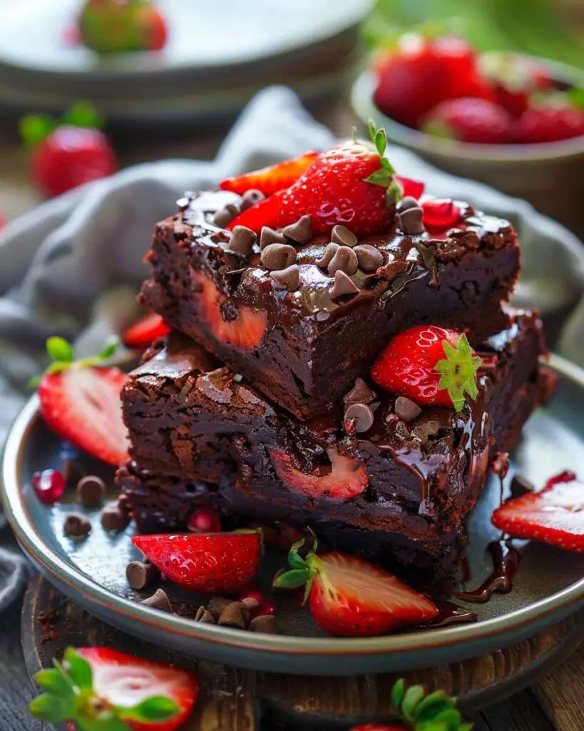 Chocolate Covered Strawberry Brownie