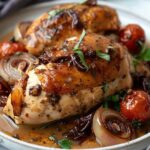 Creamy Balsamic Chicken with Roasted Onions and Sun-Dried Tomatoes