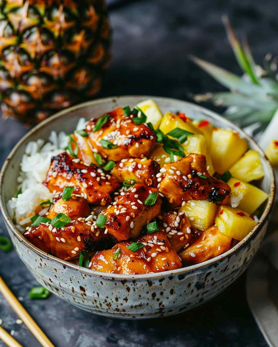 Teriyaki Chicken Pineapple Bowls