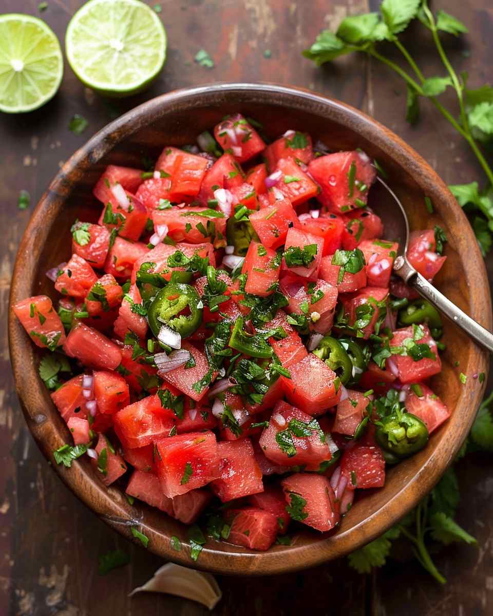 Spicy Watermelon Salad with Cilantro and Lime 5 Spicy Watermelon Salad with Cilantro and Lime