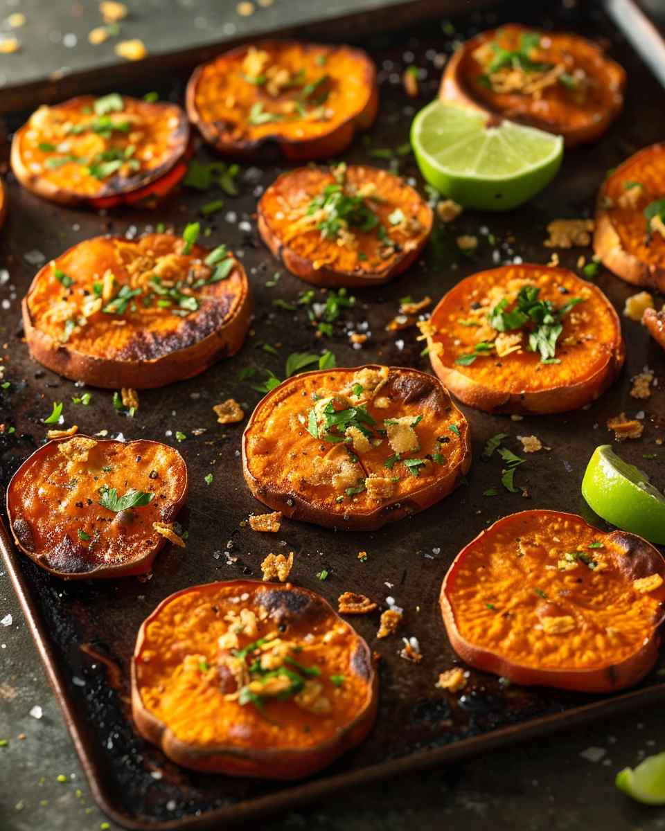 Spiced Roasted Sweet Potato Rounds with Lime & Crunch 6 Spiced Roasted Sweet Potato Rounds with Lime & Crunch