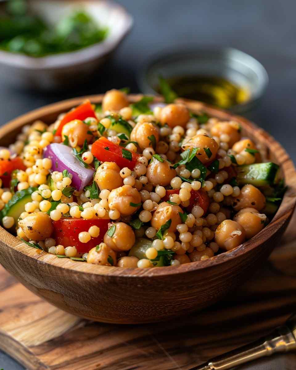 Summer Pearl Couscous Salad with Crispy Chickpeas 5 Summer Pearl Couscous Salad with Crispy Chickpeas
