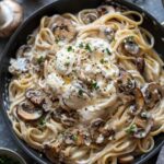 Creamy Chicken Mushroom Pasta with Burrata