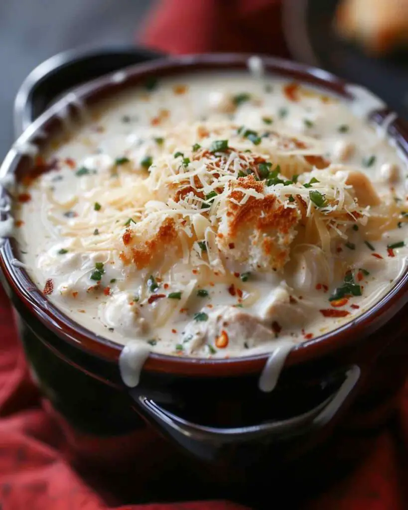 Crock Pot Creamy Chicken Parmesan Soup