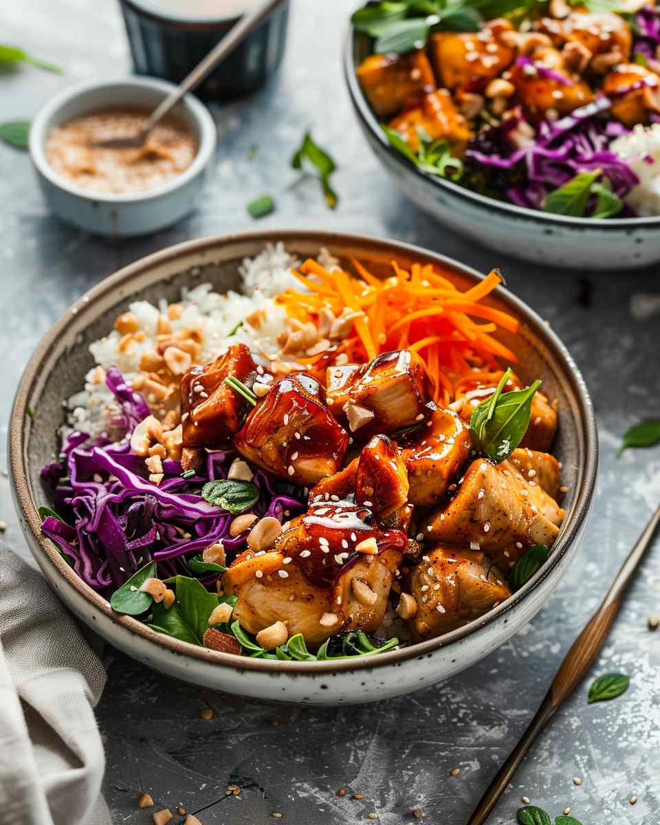 Irresistible Spicy Honey-Ginger Chicken Bowls