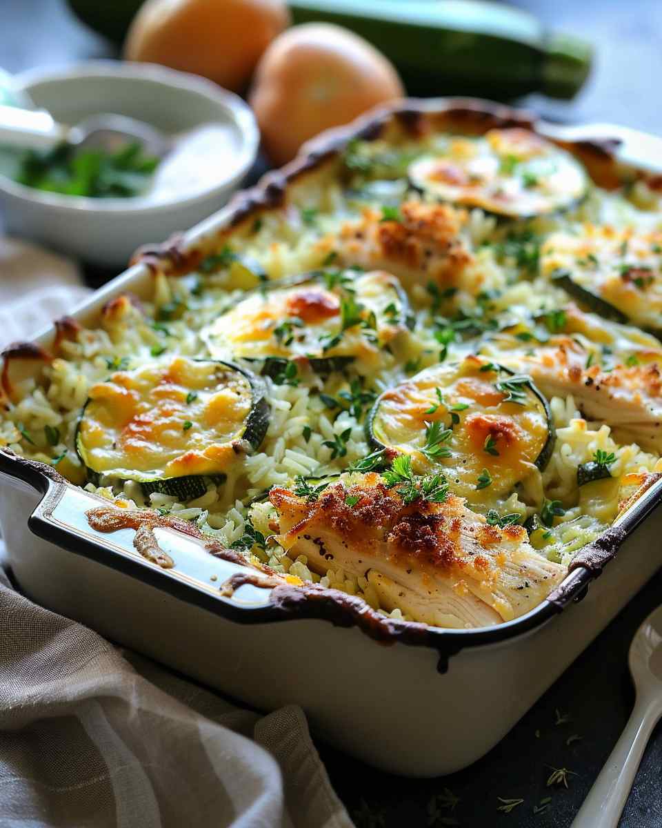 Cheesy Zucchini Chicken and Rice Bake 6 Cheesy Zucchini Chicken and Rice Bake