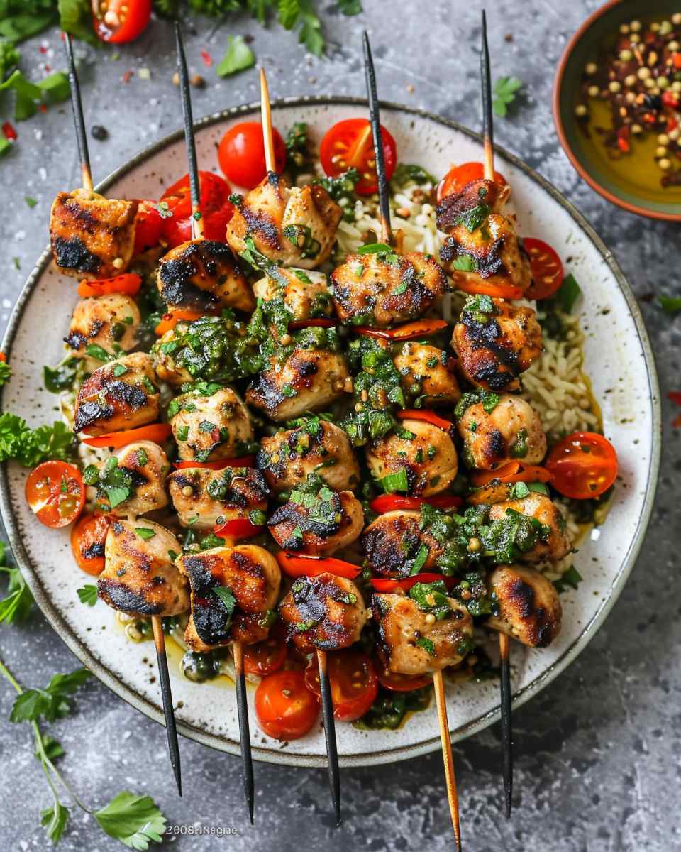 Green Goddess Chicken Skewers 6 Green Goddess Chicken Skewers