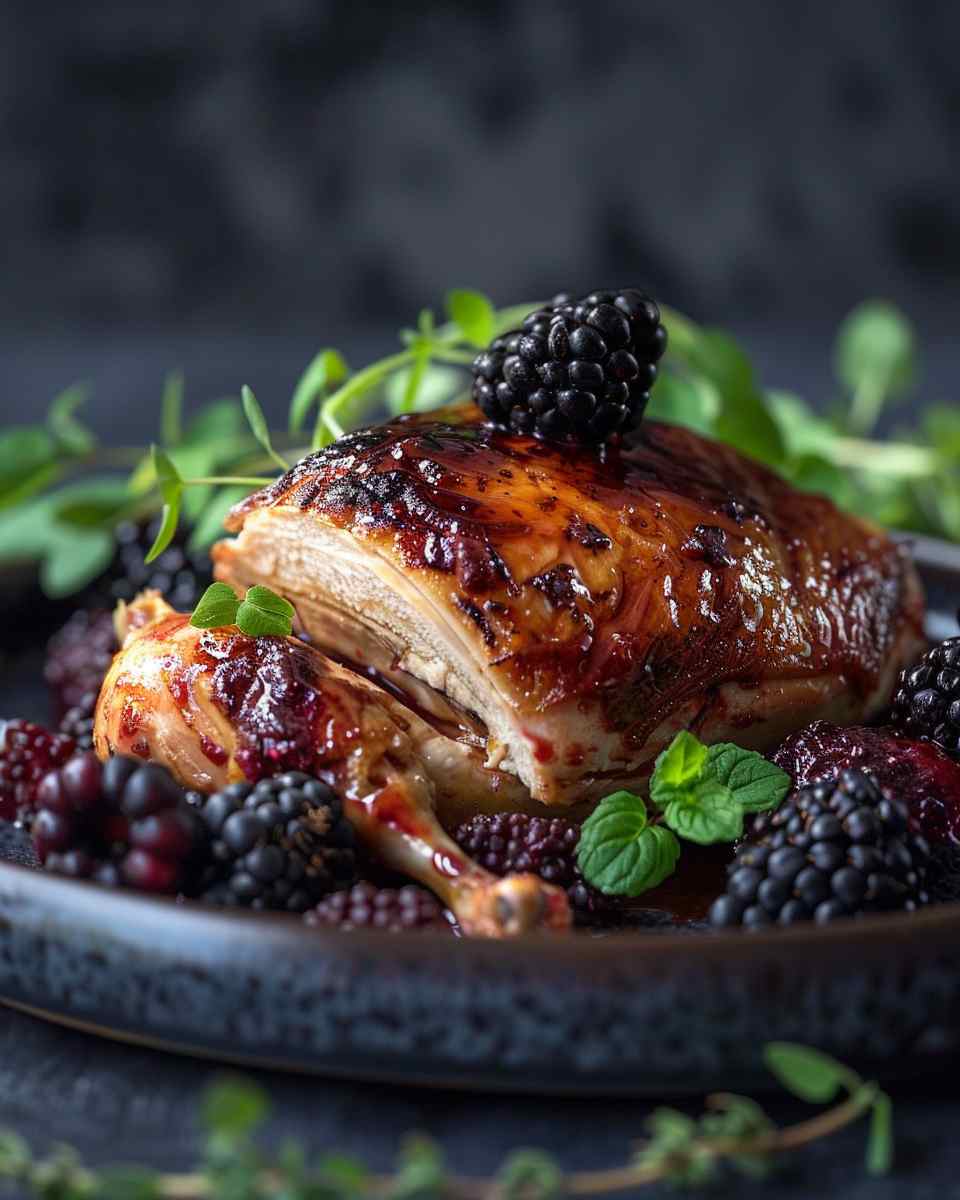 Sweet & Spicy Blackberry Stuffed Chicken