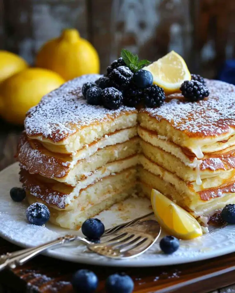 Lemon Ricotta Pancake Cake Stack