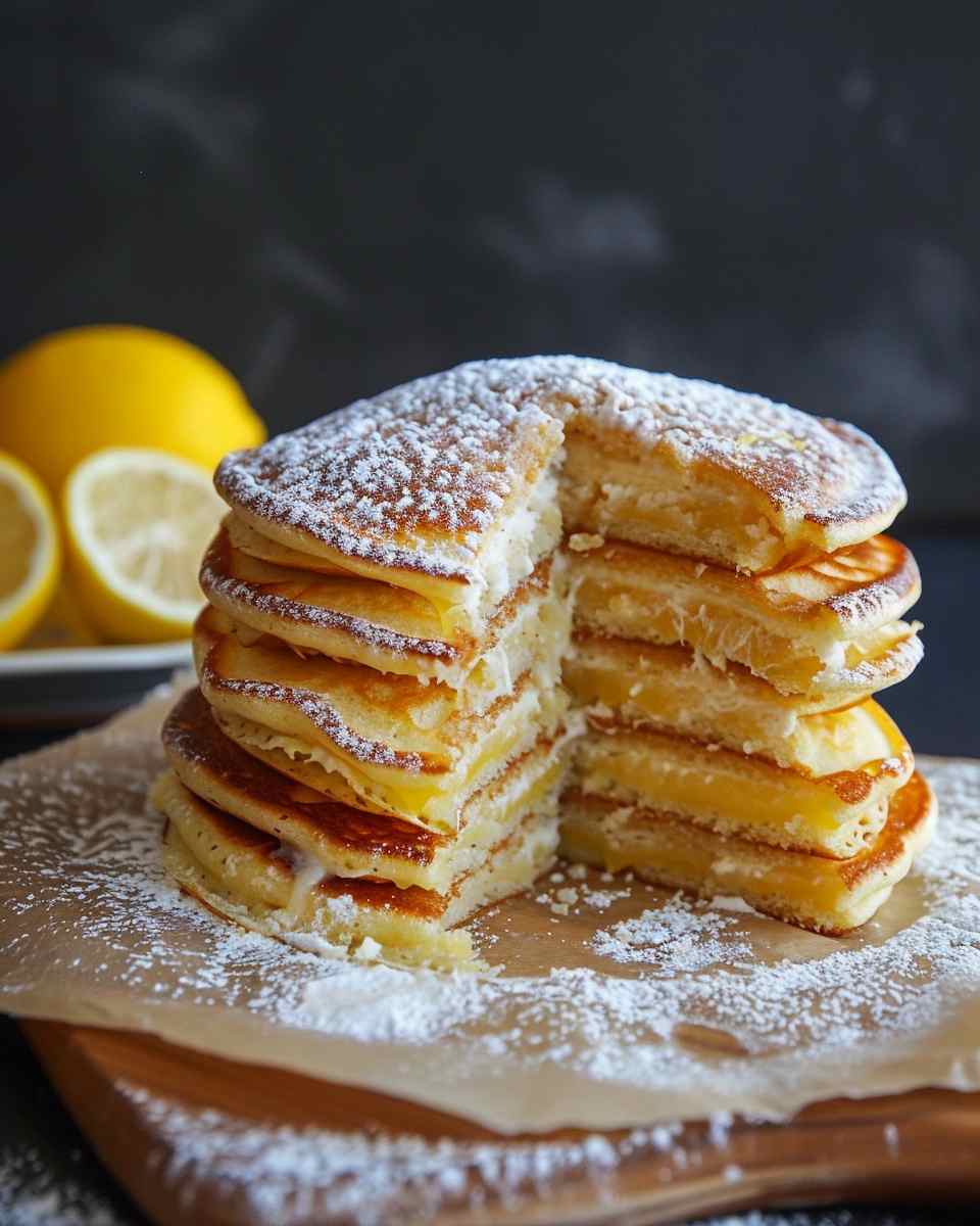 Lemon Ricotta Pancake Cake Stack