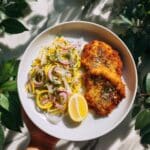 Crispy Pan-Fried Cod with Shaved Zucchini Salad Recipe