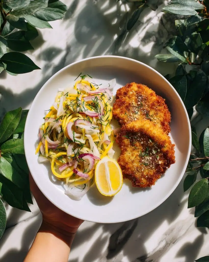 Crispy Pan-Fried Cod with Shaved Zucchini Salad Recipe